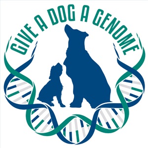 the web banner logo for the Give a Dog a Genome project.